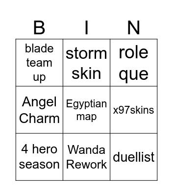 MARVEL RIVALS BINGOOO Bingo Card