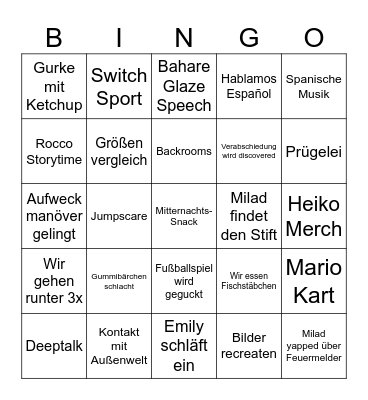 Sommer Halloween 2026 Bingo Card