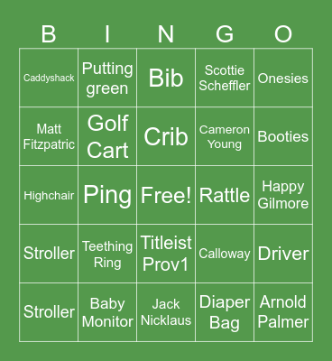 Par Tee Baby Bingo Card