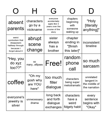 my story bingo Card