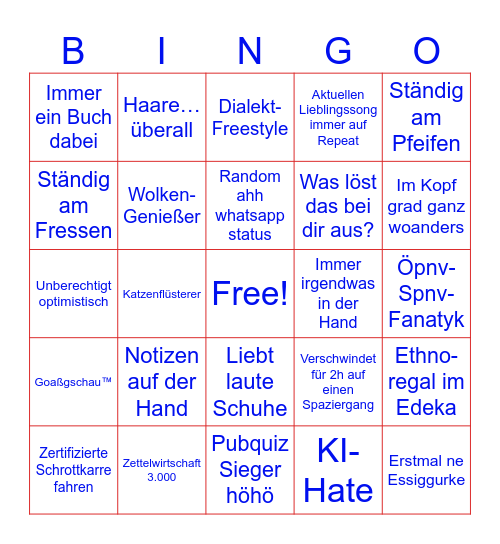 Sei wie Teo Bingo Card