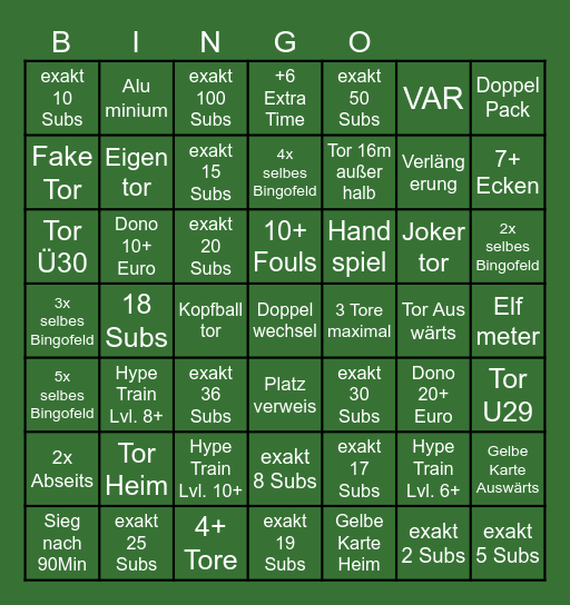Spanien - Belgien Bingo Card