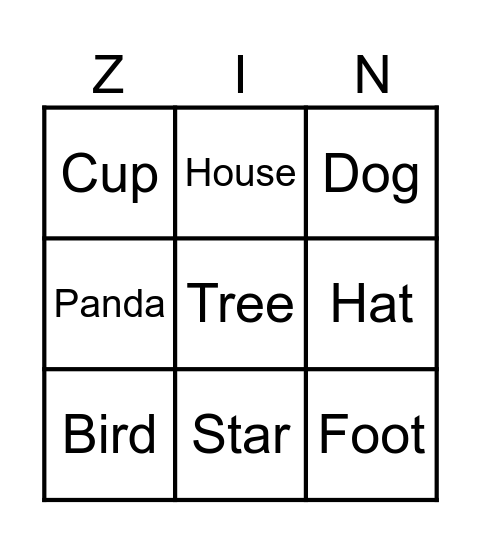 Loren Zingo Board Bingo Card