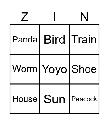Mommy Zingo Board Bingo Card