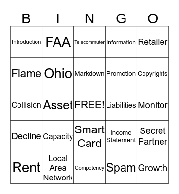 Business Management Final Review (Sem 2) Bingo Card