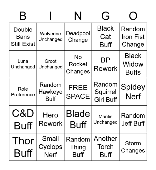 SEASON 9 BINGO Card