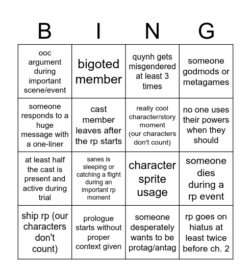 magic fcfs (m.o.d) bingo Card