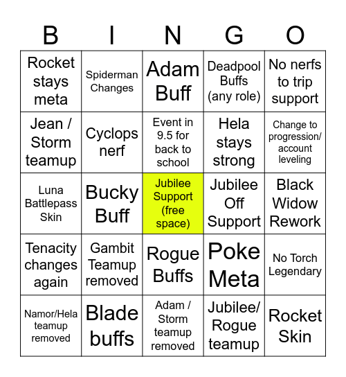 Season 9 predictions Bingo Card