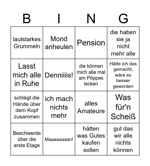 Walber Bingo Card