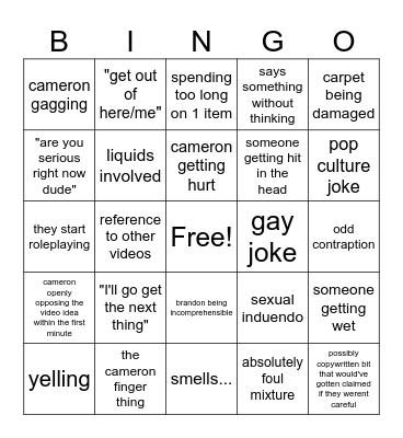 Brandon farris bingo! Bingo Card
