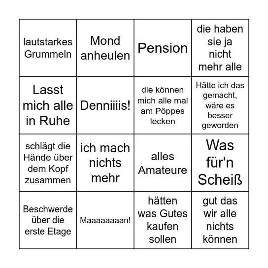 Walber Bingo Card