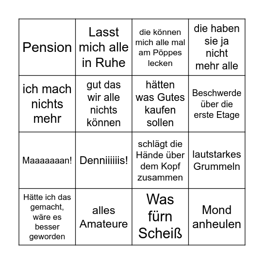 Walber Bingo Card