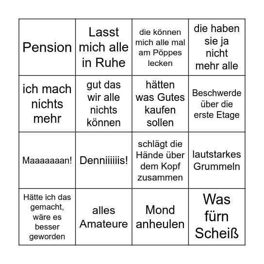Walber Bingo Card