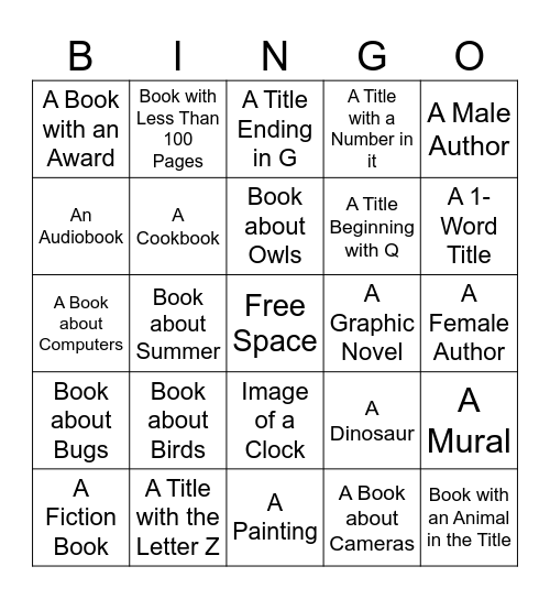 Library Bingo! Bingo Card