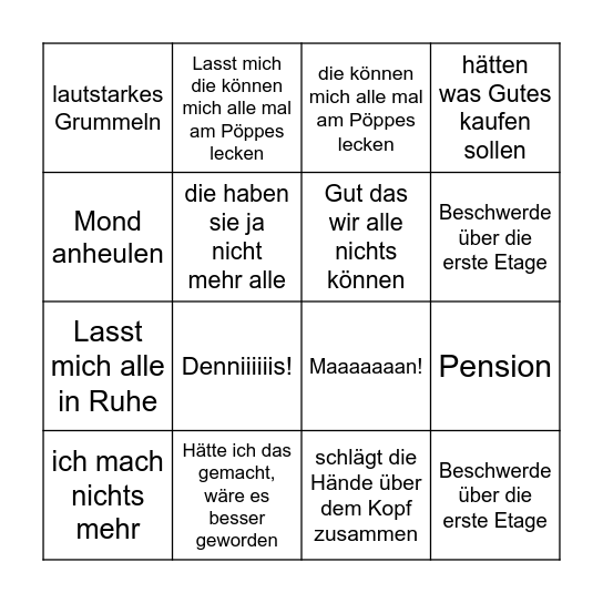Walber Bingo Card