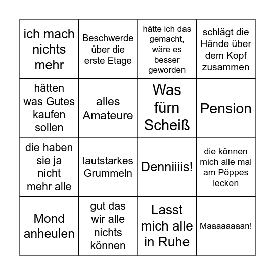 Walber Bingo Card