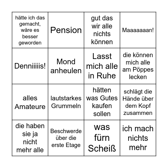 Walber Bingo Card