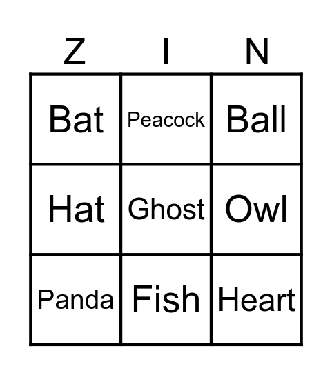 Bunny Jude zingo board Bingo Card