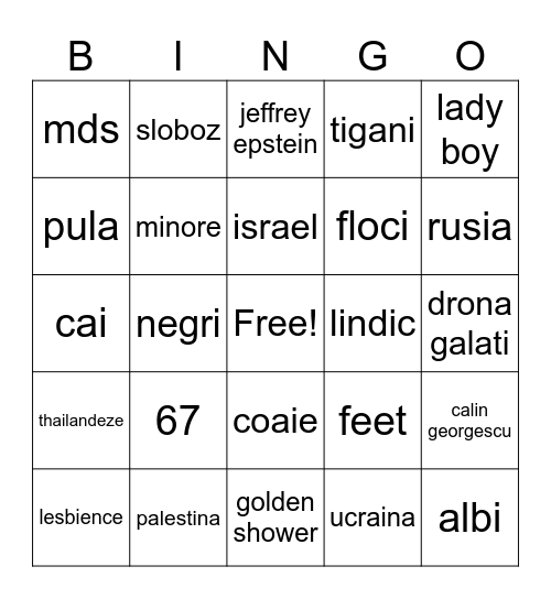 glume radovici Bingo Card