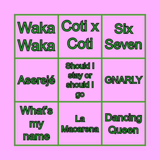 BINGO MUSICAL Bingo Card