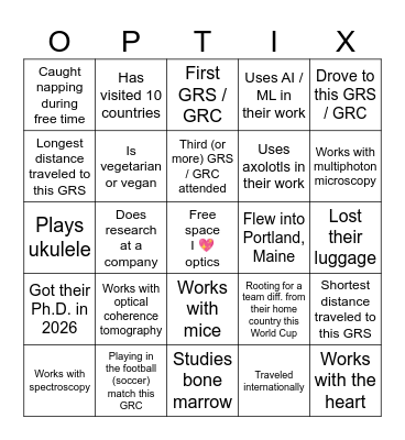 OPMB GRS 2026 Bingo Card