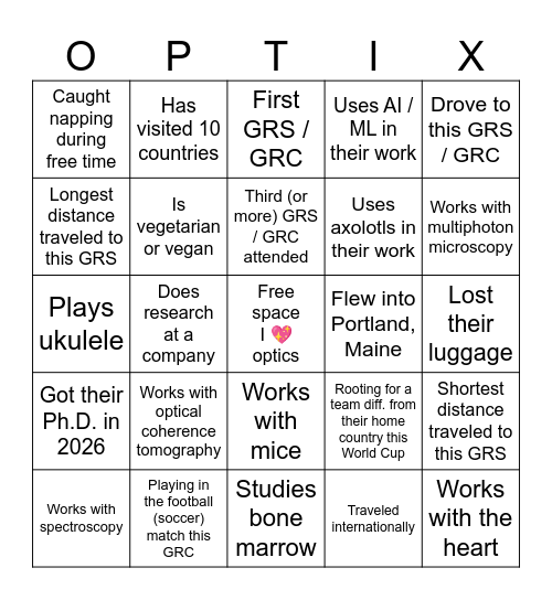OPMB GRS 2026 Bingo Card