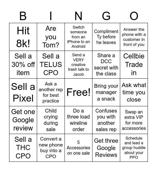 Funishment? Bingo Card