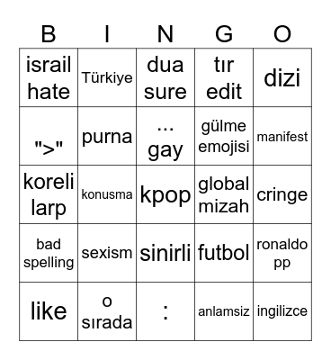 dumb kids Bingo Card