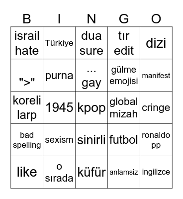 dumb kids Bingo Card