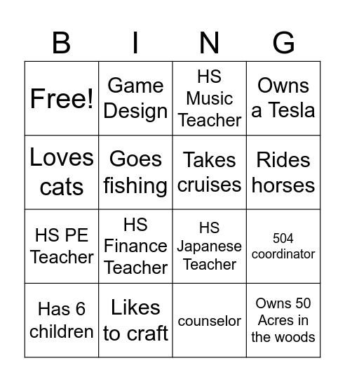 WEEK A BINGO Card