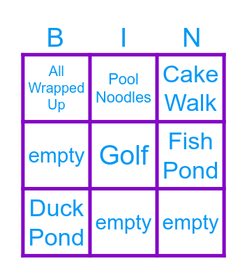 family fun day Bingo Card