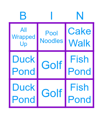 family fun day Bingo Card