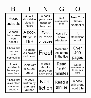 VPL Summer Reading BINGO v2 Bingo Card
