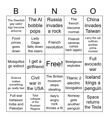 2026 Bingo Card
