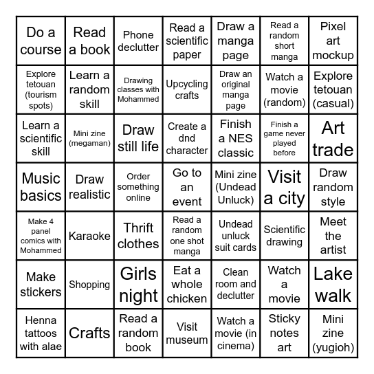 Cultural literacy summer Bingo Card
