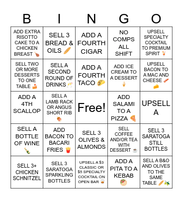 BACARI BH BINGO!! Bingo Card