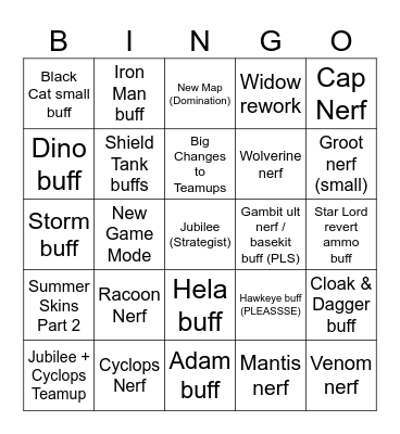 S9 Bingo Card