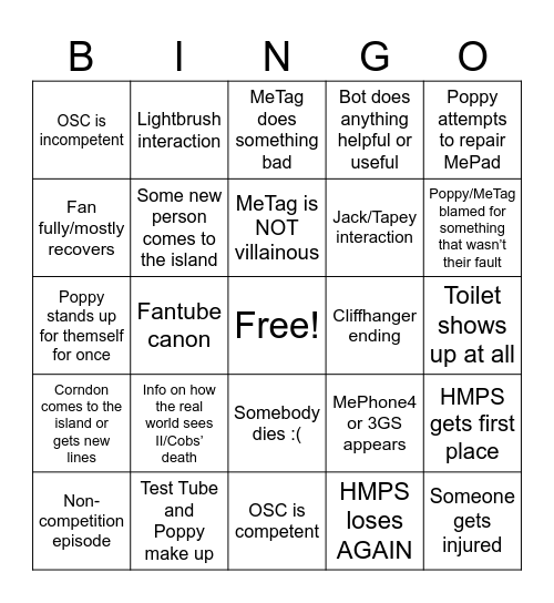 INANIMATE INSANITY IV 6 BINGO Card