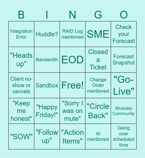 POD BINGO Card