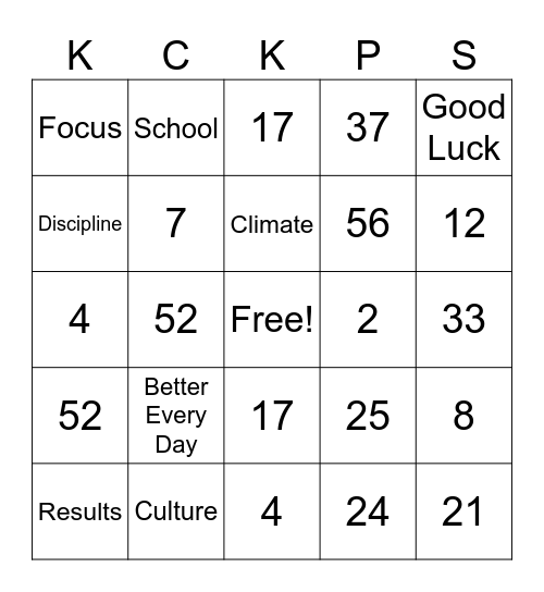 Admin Training Bingo Card