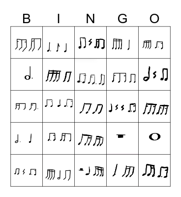 Rhythm Bingo Card