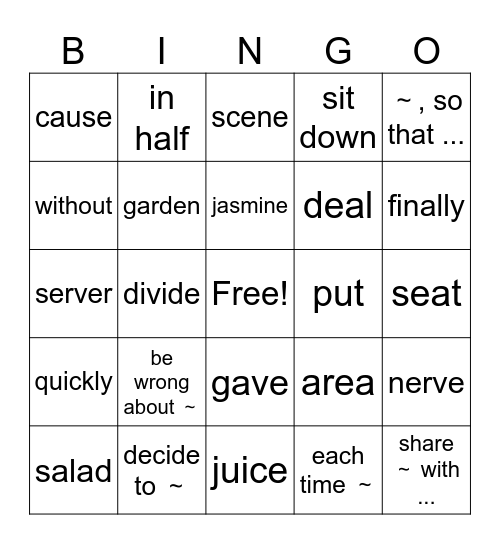 Here We Go Bk 2 Unit 3 Part 2 Bingo Card