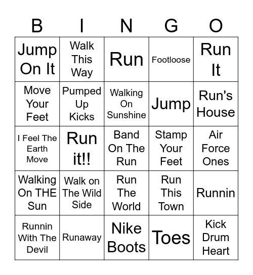 Can I Kick It? Bingo Card