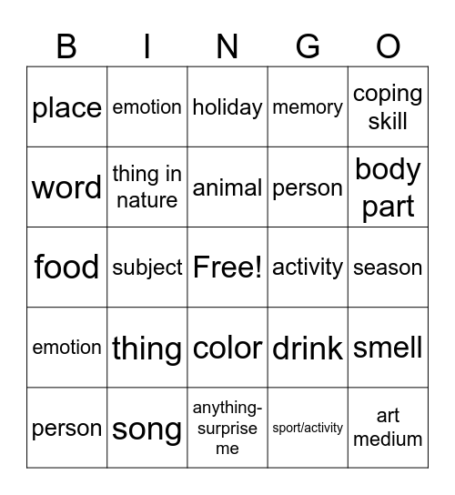 GRATEFUL FOR GRATITUDE Bingo Card