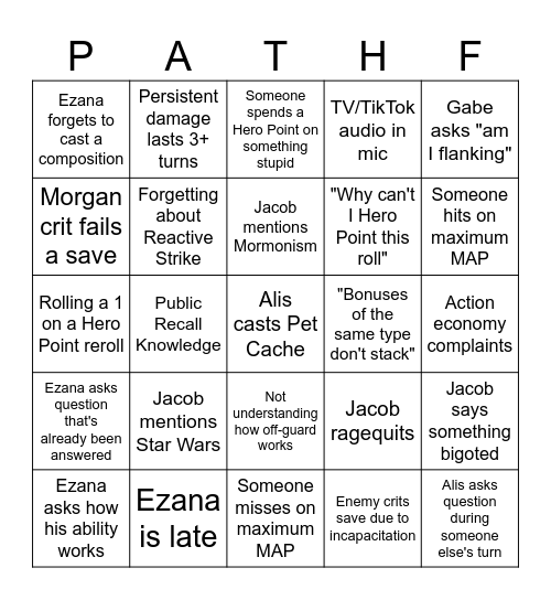 Hollyfinder bingo Card