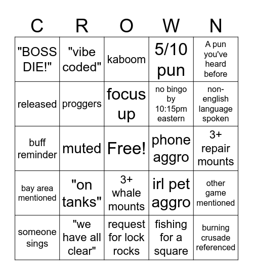 Crown of the Bingo Card