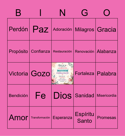 Bingo de la restauración Bingo Card
