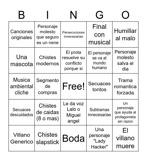 Bingo de las Momias Bingo Card