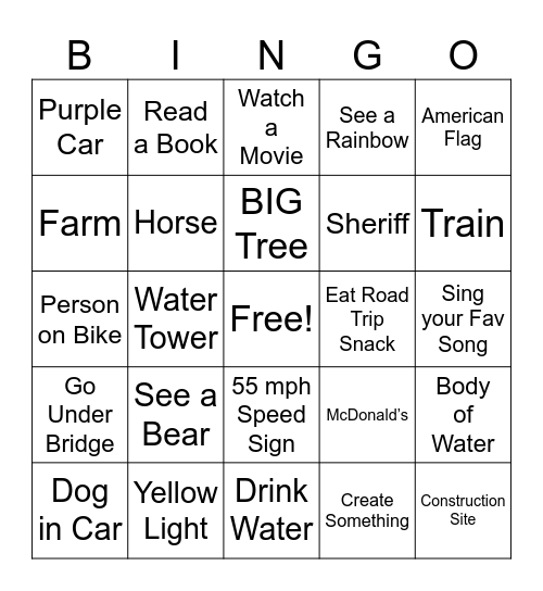 Adirondack’s BINGO Card