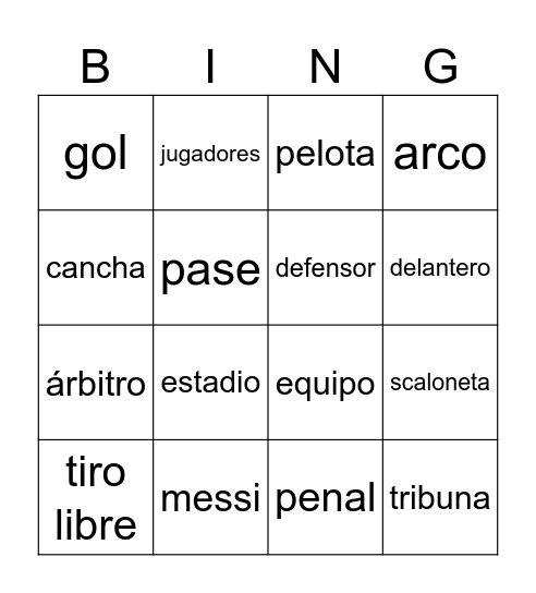 ¡Vamos Argentina! Bingo Card